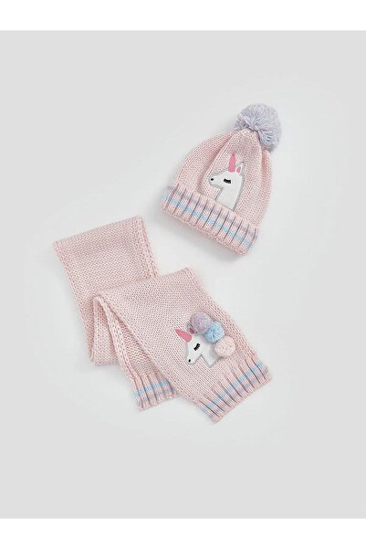 LC Waikiki Lcw Accessories Girl's Beret and Scarf with Butt