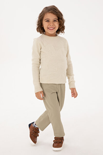 U.S. Polo Assn. Erkek Çocuk Açık Haki Kanvas Pantolon 50317183-VR183