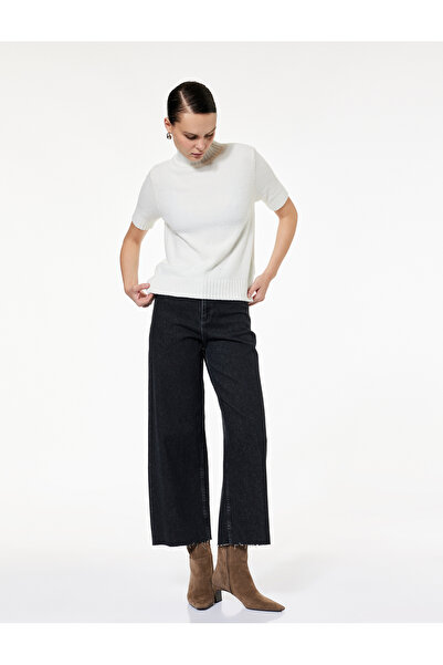Koton High Waist Comfortable Fit Wide Leg Jeans - Culotte Jeans