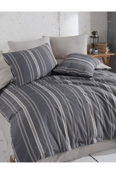 ALYAMIZ Geo Antrasit Простирадло з гумкою Комплект постільної білизни