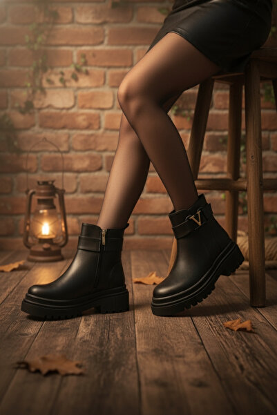 NOVELLAM SHOES Γυναικείες μαύρες μπότες Viana με εγγυημένη αδιάβροχη αντιολισθητική σόλα με ραμμένη σόλα