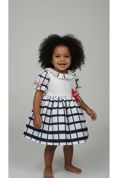 Jolanda DARK BLUE STRIPED BABY GIRL DRESS