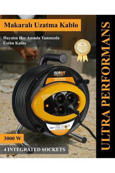 Dorsa MAKARALI UZATMA KABLOSU 3x2.5 MM MAKARALI KABLO 50 METRE