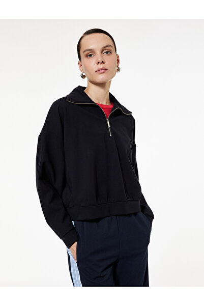 Koton Hanorac confortabil cu mânecă lungă și cu jumătate de fermoar