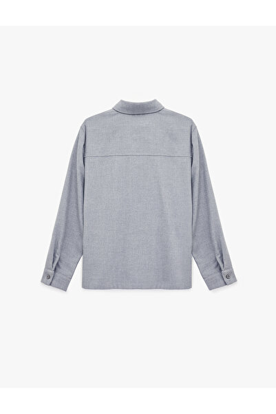 Koton Düğmeli Viskon Karışımlı Uzun Kollu Klasik Yaka Gömlek