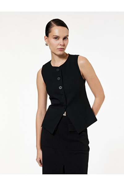 Koton Bisiklet Yaka Düğmeli Blazer Yelek