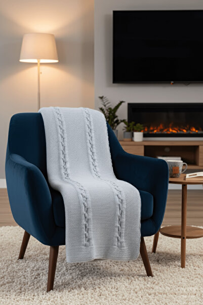 NEŞELİ HOME Liva Örgü TV Battaniyesi 130x170 – Yumuşak, Hafif ve Sıcak Tutucu Diz Battaniyesi