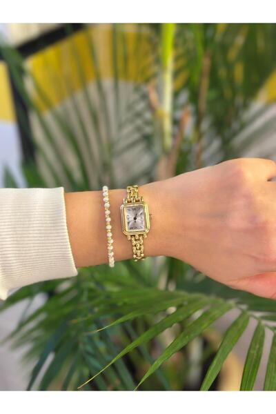 ANKA WATCH ZARİF GOLD RENGİ KADIN SAATİ - ( BİLEKLİK HEDİYELİ )