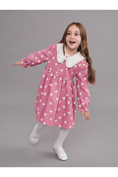 LC Waikiki LCW Kids Bebe Yaka Çiçekli Kız Çocuk Elbise (W5)