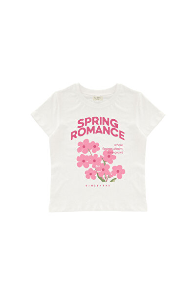 lethestudios Top scurt tip tricou pentru bebeluși, cu imprimeu și model flora...