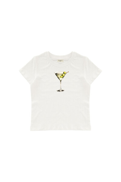 lethestudios Top scurt tip tricou pentru bebeluși cu imprimeu Martini