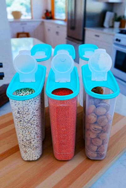 SWENCRAFT حاوية تخزين محكمة الإغلاق للمواد الغذائية والحبوب، مجموعة من 6 صناد...