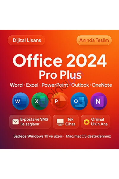 MICROSOFT Windows 11 Pro Win Lisans KEY&MS Office 2024 Word/Excel/PowerPoint Etkinleştirme Ürün Anahtarı 2025