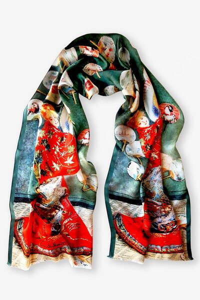 Galiga Monet Costume %100 Ipek Fular 45*165cm 'art On Silk'