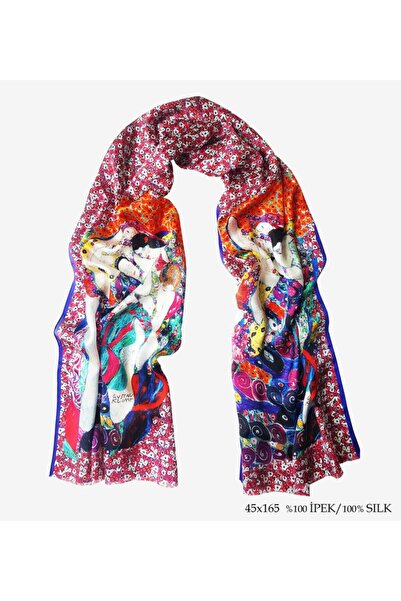Galiga Klimt Virgin Flowers %100 İpek Fular 45x165cm "Art On Silk"