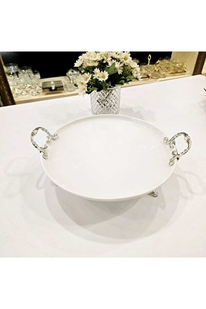 MaviDamla Silver Colored 5-Piece Cast Footed Porcelain Presentation Set