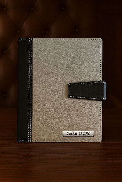 promosyon denizi Kişiye Özel 2026 Tarihli Mıknatıs Kilitli Krem Günlük Ajanda Ve Kalem Seti