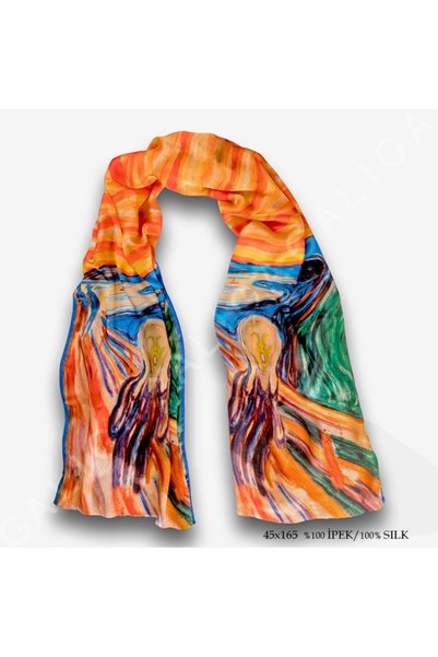 Galiga Scream %100 İpek Fular 45x165cm 'art On Silk'