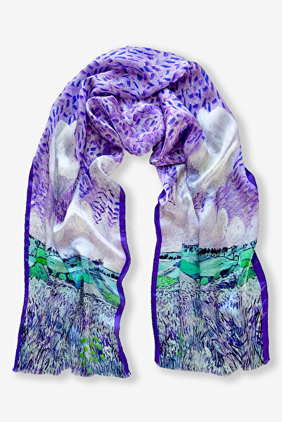 Galiga Van Gogh - Plain %100 İpek Fular 45x165cm 'Art on silk'