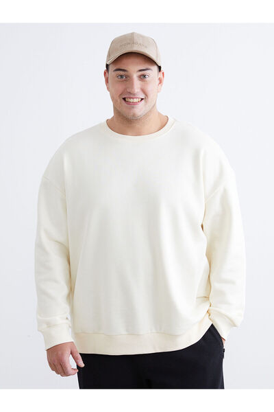 LC Waikiki Özmarka New Season Large Size Crew Neck Men's Sweatshirt