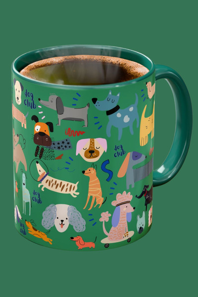 Midas Design كوب بورسلين ملون على شكل كلب كلب كلوب - 330 مل