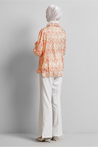 Alvina Patterned Satin Blouse Model No: 45430