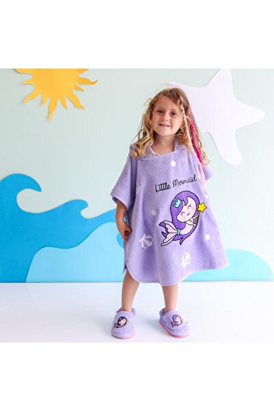 Milk & Moo Milk&Moo Kids Poncho and House Slippers Little Mermaid