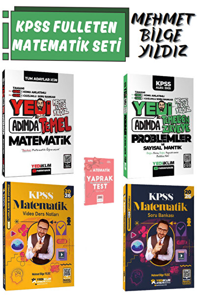 Yediiklim Yayınları Mehmet Bilge Yıldız|Yedi Adımda Temel Matematik+Problemler ve Sayısal Mantık+Konu+Soru Bankası