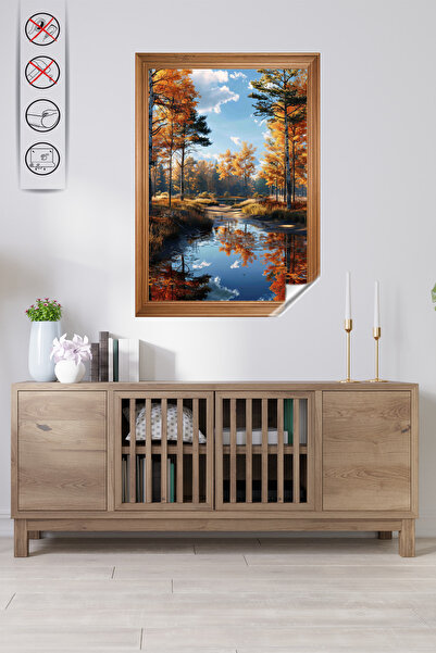 Akıllı Kağıt Statik Tutunma Özellikli Tablo - Poster Manzara (Model-82)