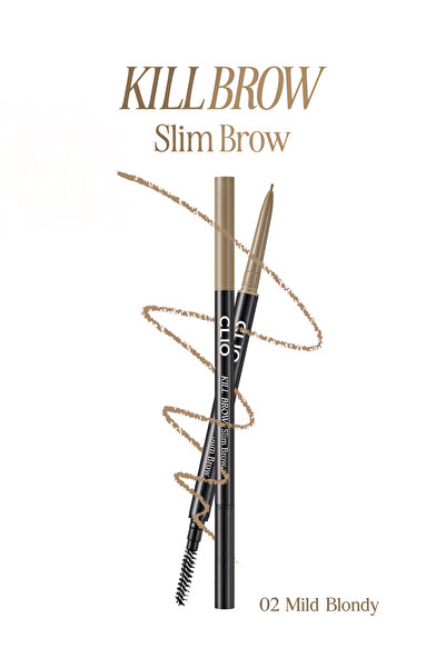 CLIO Doğal Görünüm Sunan Ultra İnce Uçlu Çift Taraflı Kaş Kalemi Kill Brow Slim Brow (02 MildBlondy)