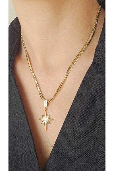 MITH SB TAKI قلادة نجمة القطب من الفولاذ المقاوم للصدأ رقم 2-ذهبي