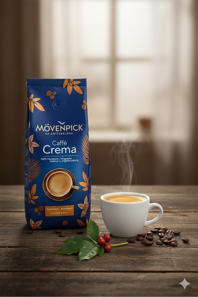 Mövenpick Caffe Crema Espresso Kahve %100 Arabica 1 Kg. Çekirdek Yeni Ambalaj