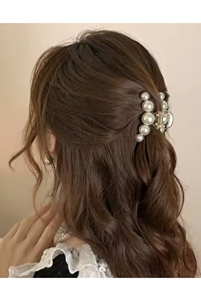 NEW HİLL İncili orta Boy Mandal Toka,4,5 CM