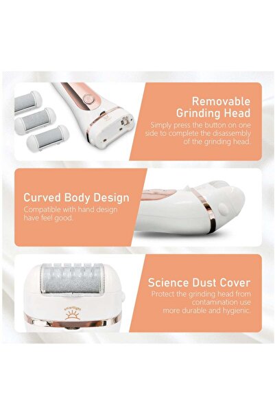 COOYA Electric Foot Callus Remover Kit, Rechargeable Waterproof Foot Scrubber with LED Light Battery Displ