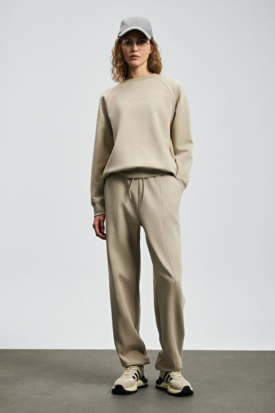 Lufian Alıce Women's Knitted Sweatshirt Beige