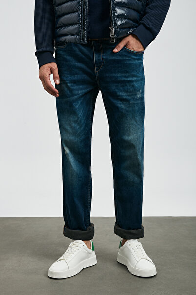 Lufian Anatol Spor Jean Erkek Pantolon Straight Fit Mavi