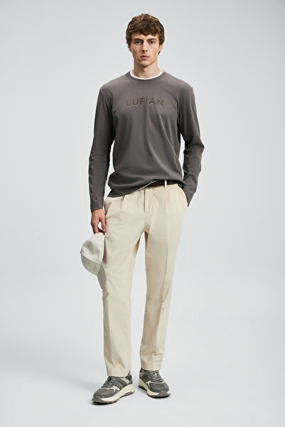 Lufian Sara Men's Long Sleeve T-Shirt Light Brown