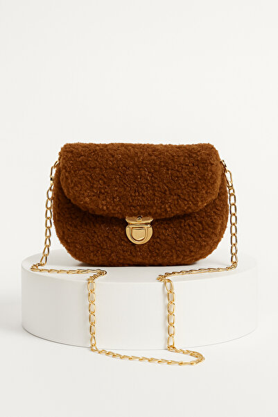 Helybag El yapımı Simli Kiremit Rengi El Yapımı Kadın Omuz Çantası