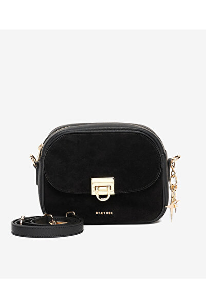Greyder Kadın Siyah Hakiki Deri Çapraz Çanta 5K2CN69757