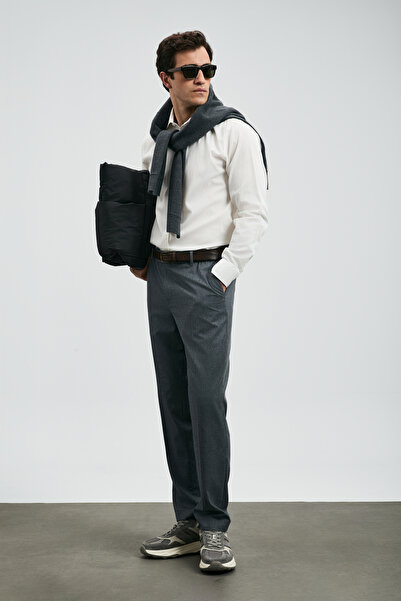 Lufian Sterno Smart Ανδρικό Παντελόνι Chino εφαρμοστό Γκρι