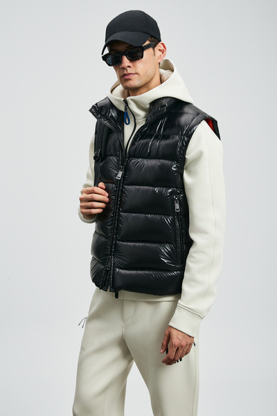 Lufian Peter Kaz Tüyü Erkek Yelek Siyah