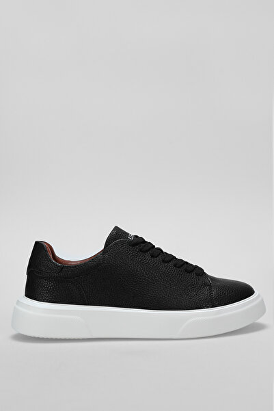 Lufian Tommy Erkek Deri Sneaker Ayakkabı Siyah
