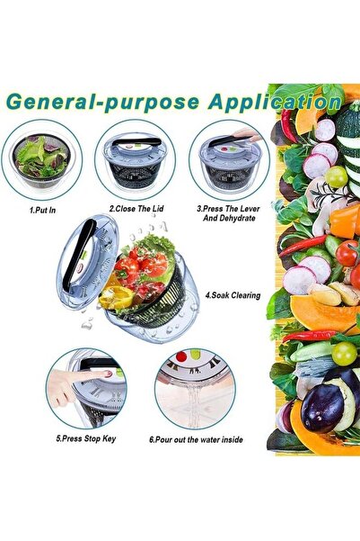 fulina Salad Spinner Large Multifunction 4.5 Quart Design BPA Free,manual Good Grips Crank Handle & Locki