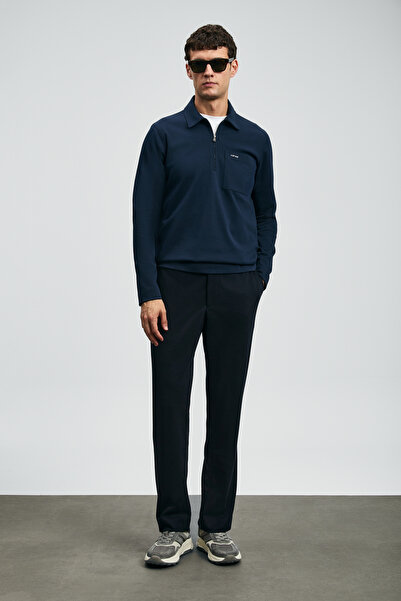 Lufian Lucas Smart Men's Polo T-Shirt Dark Navy Blue