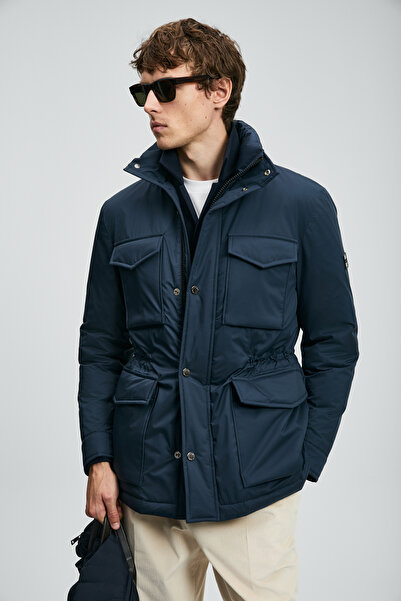 Lufian Edgar Goose down Men's Coat Navy Blue