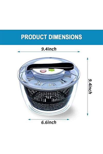 fulina Salad Spinner Large Multifunction 4.5 Quart Design BPA Free，manual Good Grips Crank Handle & Locki