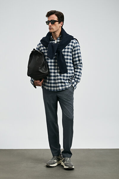 Lufian Ανδρικό πουκάμισο Duke Basic Regular Fit Navy Blue