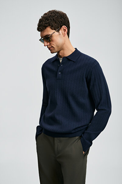 Lufian Josef Men's Sweater Navy Blue