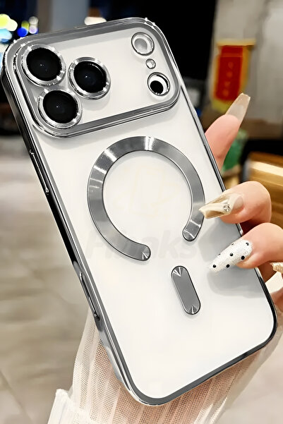 Fibaks iPhone 17 Pro Kılıf Kamera Lens Korumalı Magsafe Şarj Kilifi Şeffaf Renkli Yumuşak Kapak