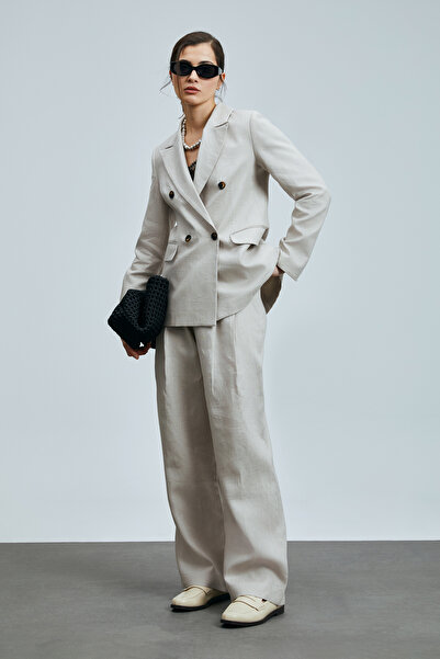 Lufian Mıreler Kadın Keten Ceket Bej